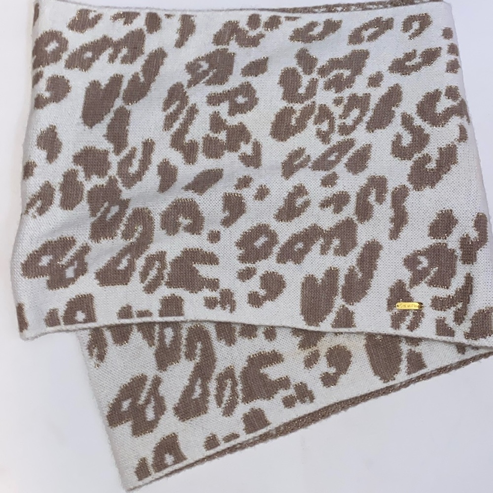 Calvin Klein Knit Leopard Print Infinity Scarf